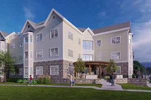 A rendering of Cornerstone Homes in Barnstable (Hyannis), Mass.