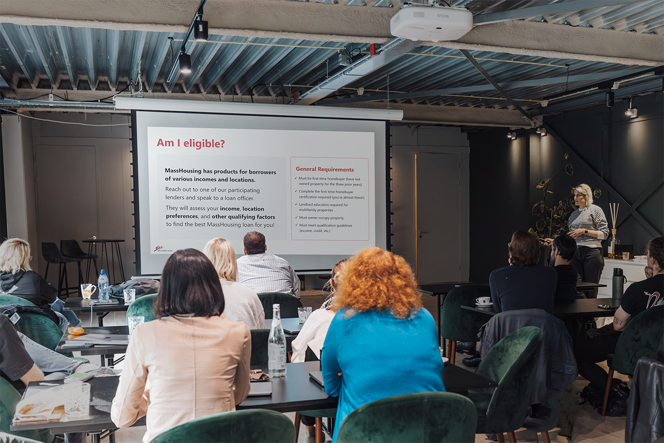Homebuyer Education class showing a presentation